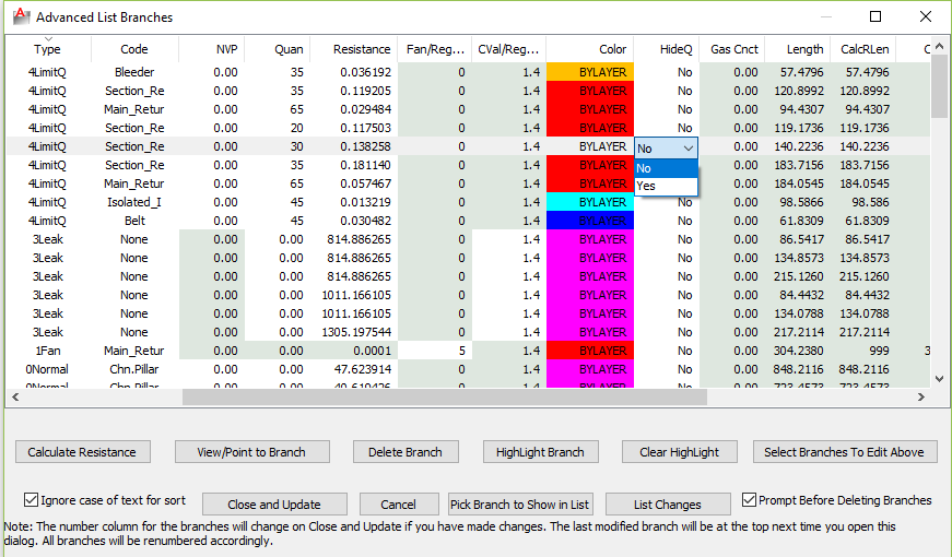 Advanced List Branches